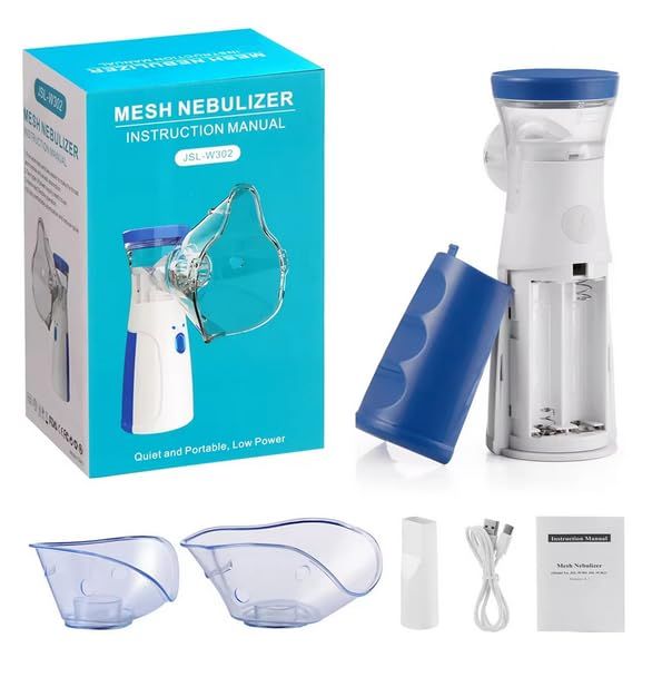 Portable Mesh Nebulizer - Silent, Ultrasonic Inhaler for Kids & Adults